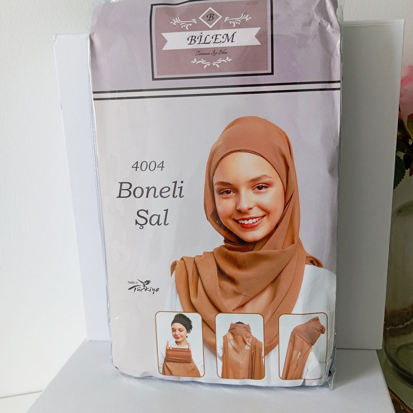 Hijab Soie de Médine à enfiler - Blanc grisâtre