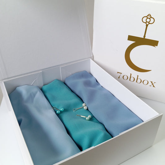 Box hijab bleu